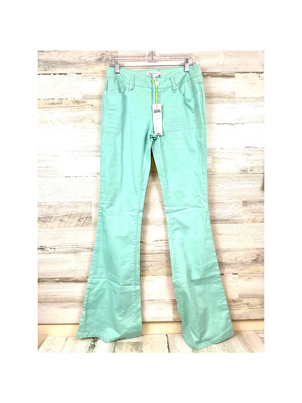BCBGeneration Womens 2 Teal Blue Flare Denim Jeans High Rise Casual NWT